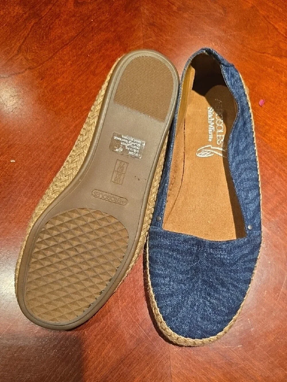 Dark Blue Espadrille Slip-On Flats